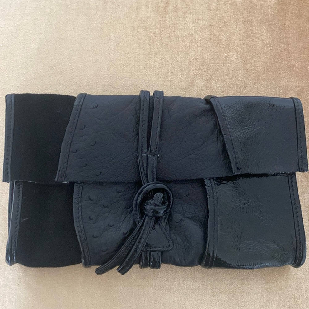 NWOT Missoni ostrich and sheep skin clutch